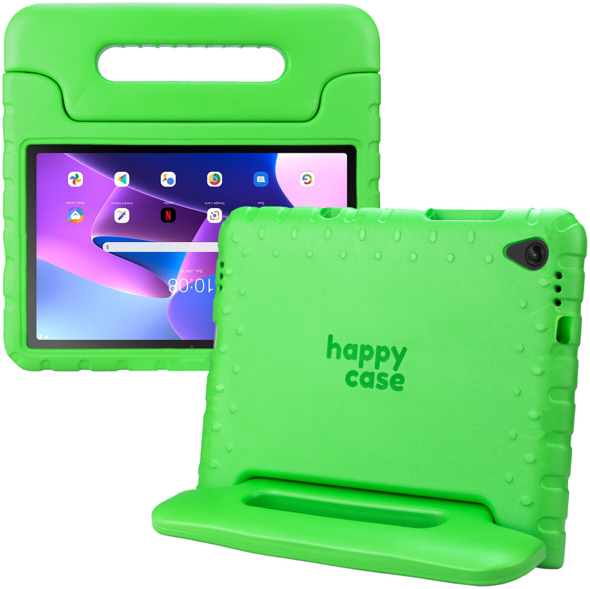 HappyCase Lenovo Tab M10 Plus/FHD Plus Kinderhoes met Handvat Groen afbeelding 1