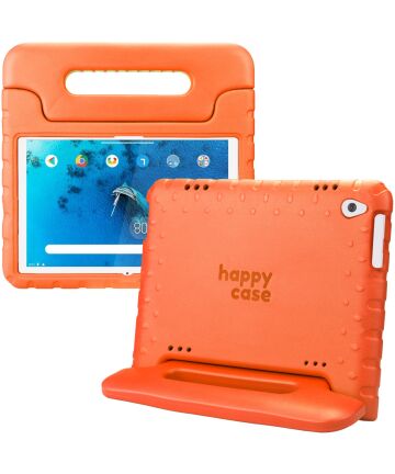 HappyCase Lenovo Tab M10 HD Gen 1 Kinder Tablethoes met Handvat Oranje Hoesjes