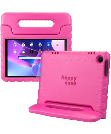 HappyCase Lenovo Tab M10 Gen 3 10.1 Kinder Tablethoes Handvat Roze Hoesjes