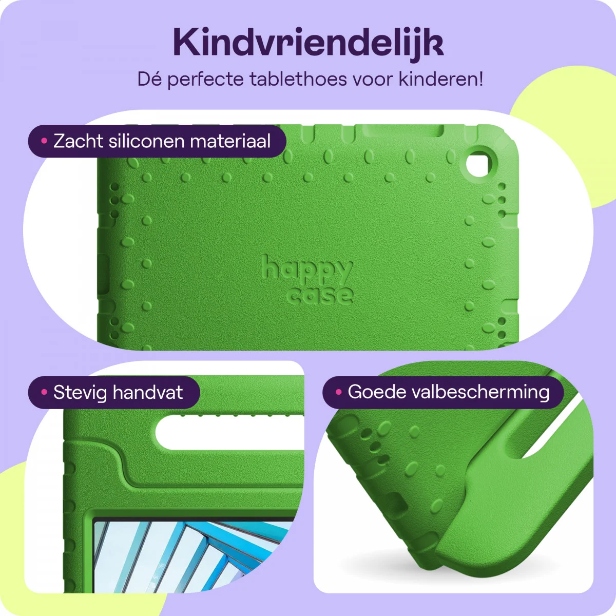 HappyCase Lenovo Tab M10 Gen 3 10.1 Kinder Tablethoes Handvat Groen afbeelding 4