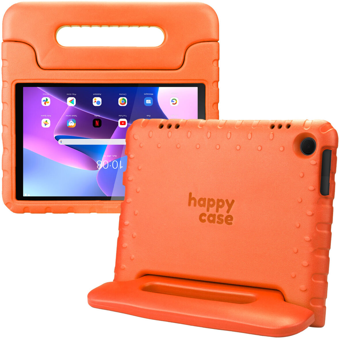 HappyCase Lenovo Tab M10 Gen 3 10.1 Kinder Tablethoes Handvat Oranje afbeelding 1