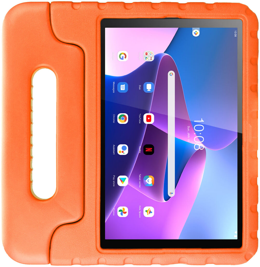HappyCase Lenovo Tab M10 Gen 3 10.1 Kinder Tablethoes Handvat Oranje afbeelding 2