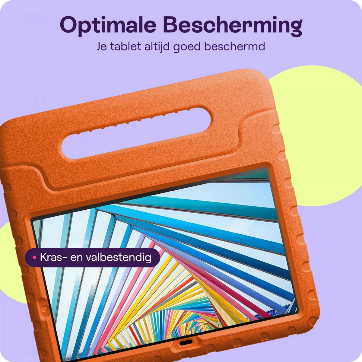 HappyCase Lenovo Tab M10 Gen 3 10.1 Kinder Tablethoes Handvat Oranje afbeelding 6