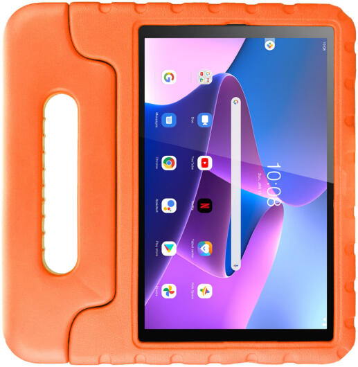 HappyCase Lenovo Tab M10 Gen 3 10.1 Kinder Tablethoes Handvat Oranje afbeelding 2