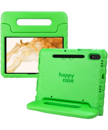 HappyCase Samsung Tab S7/S8 Kinder Tablethoes met Handvat Groen Hoesjes