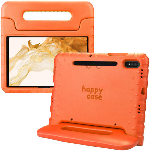 HappyCase Samsung Tab S7/S8 Kinder Tablethoes met Handvat Oranje afbeelding 1