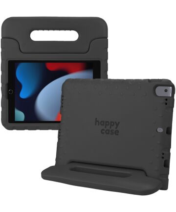 HappyCase iPad 10.2 2019/2020/2021 Kinder Tablethoes Handvat Zwart Hoesjes