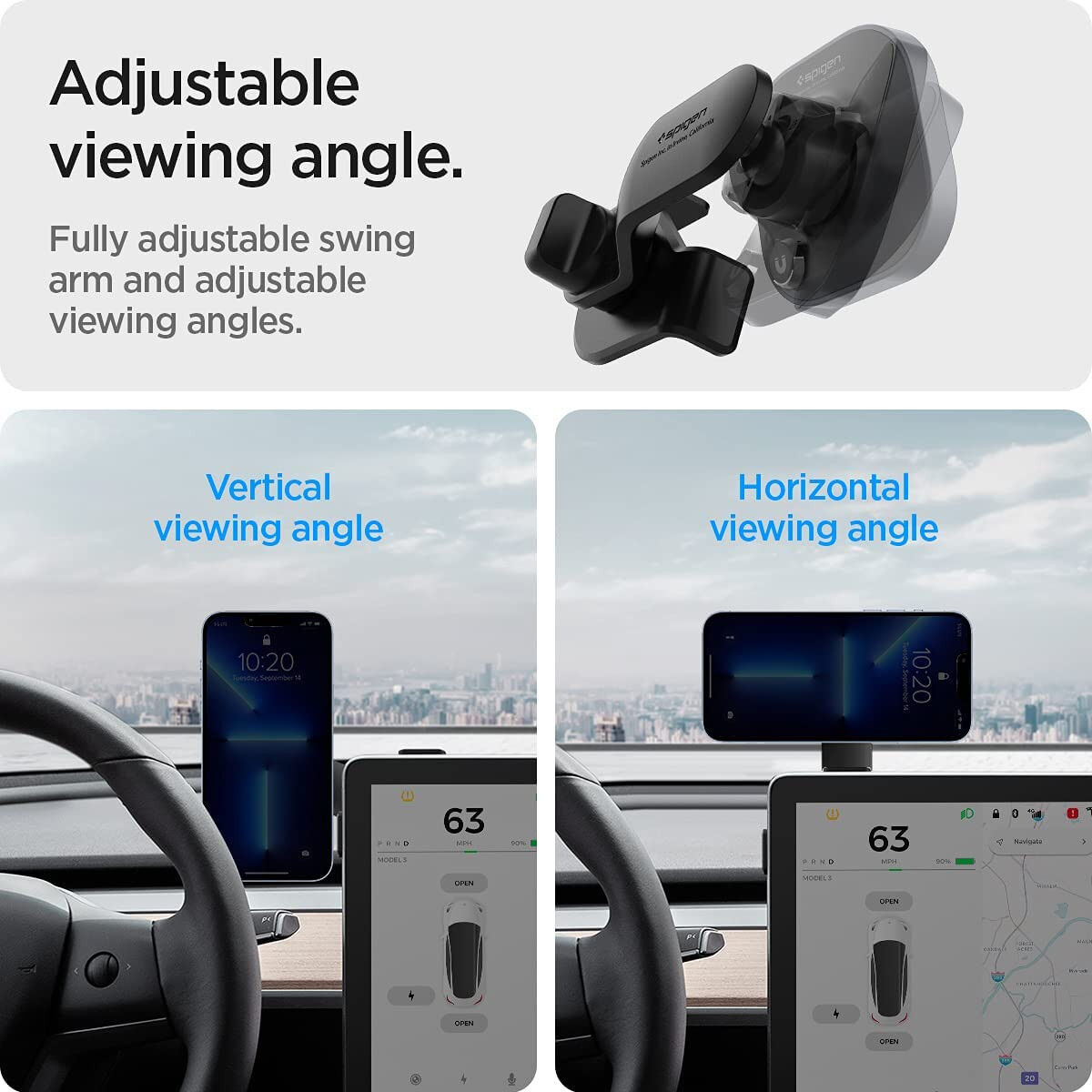 Spigen MagFit Magnetische MagSafe Telefoonhouder Tesla Model 3/Y/X/S afbeelding 5