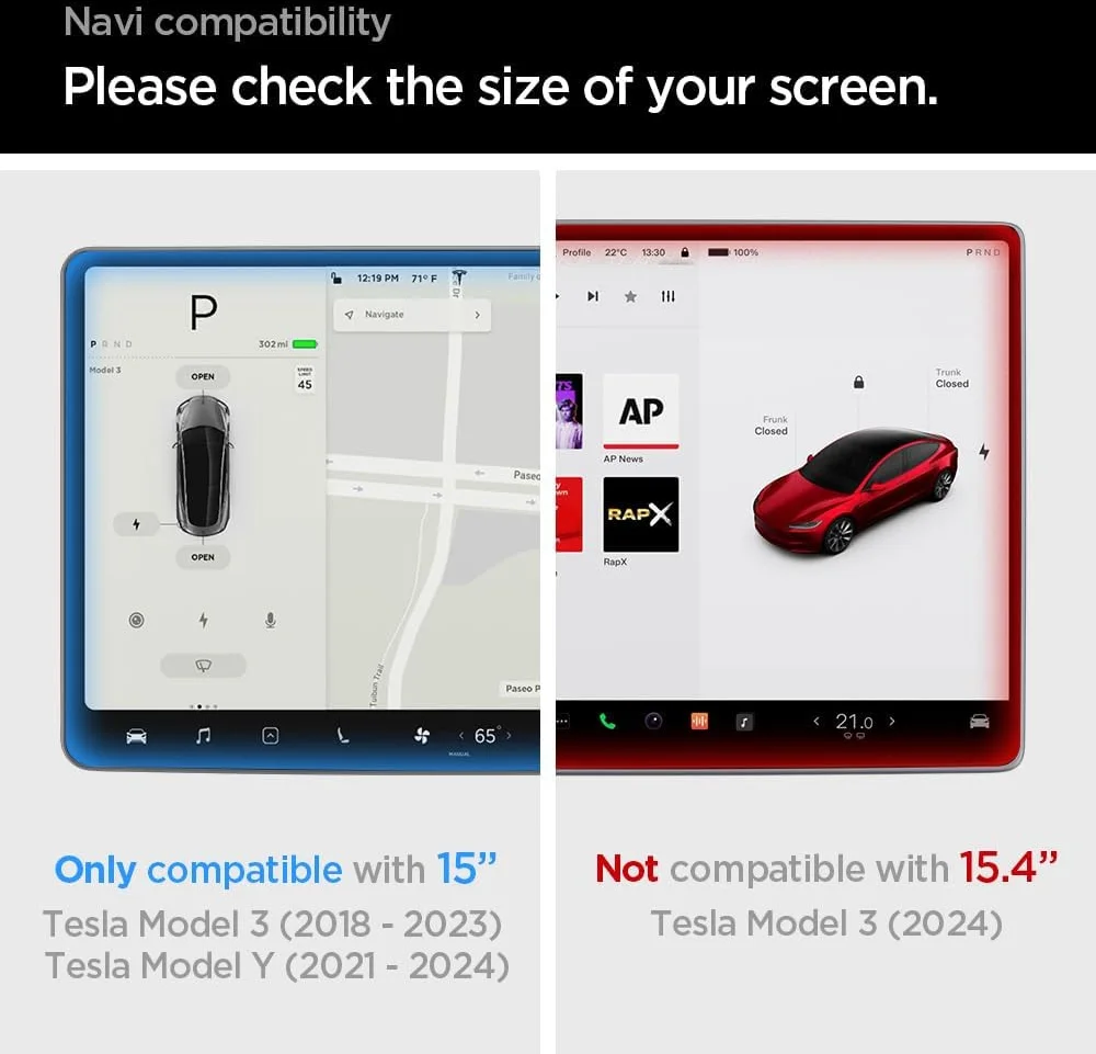 Spigen EZ Fit GLAS.tR Tesla Model 3 (2017-2023) / Y (2020-2024) Screen Protector afbeelding 3