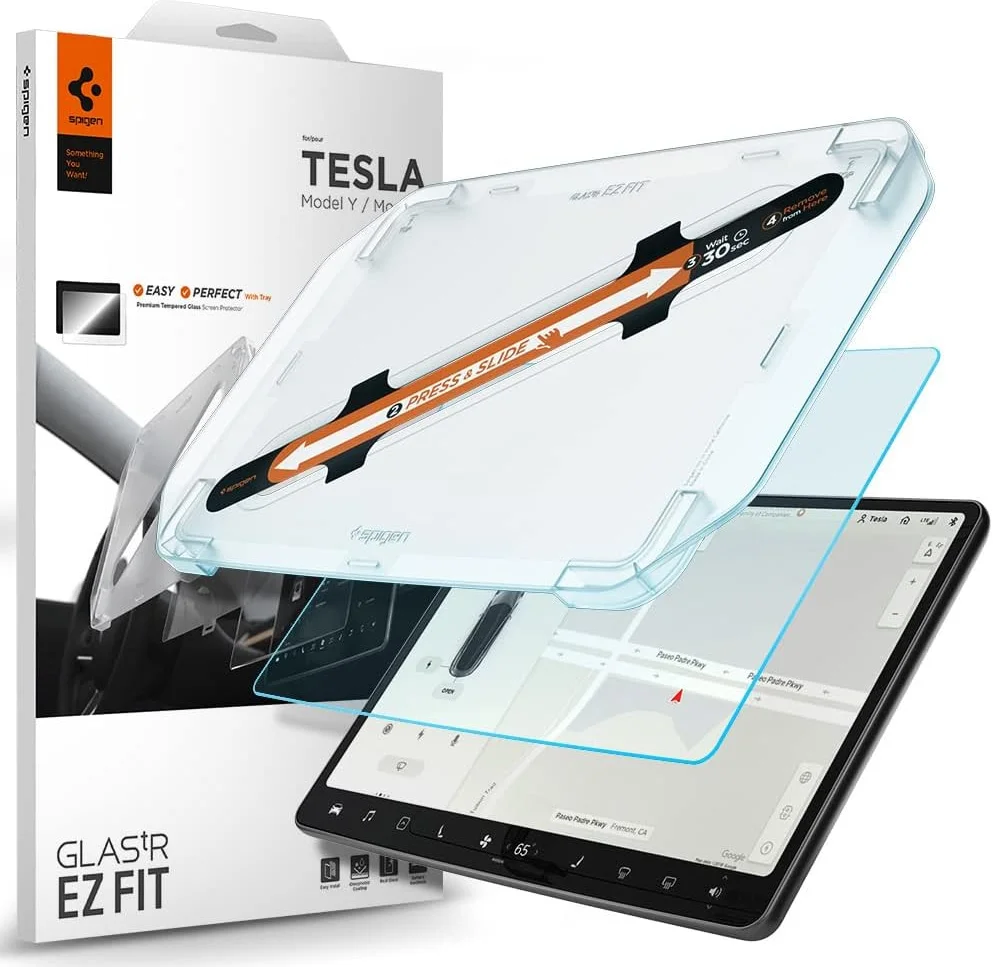 Spigen EZ Fit GLAS.tR Tesla Model 3 (2017-2023) / Y (2020-2024) Screen Protector afbeelding 10