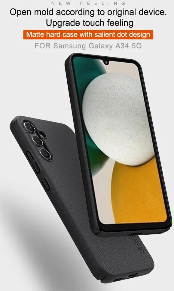 Nillkin Super Frosted Shield Samsung Galaxy A34 Hoesje Wit afbeelding 3