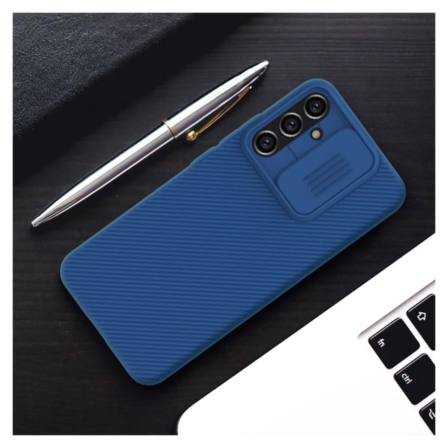 Nillkin CamShield Samsung Galaxy A34 Hoesje met Camera Slider Blauw afbeelding 7