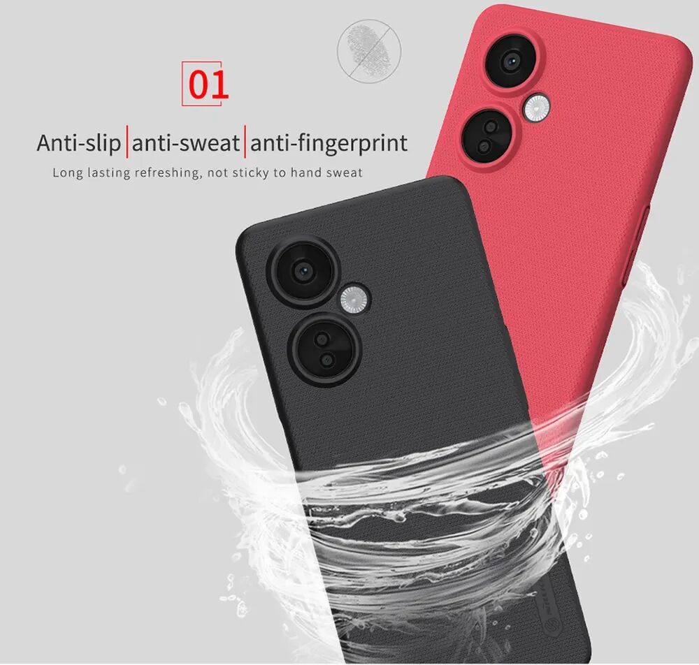 Nillkin Super Frosted Shield OnePlus Nord CE 3 Lite Hoesje Rood afbeelding 6
