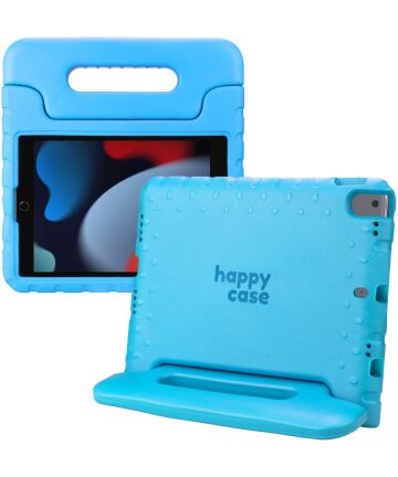 HappyCase iPad 10.2 2019/2020/2021 Kinder Tablethoes Handvat Blauw Hoesjes