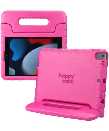 HappyCase iPad 10.2 2019/2020/2021 Kinder Tablethoes Handvat Roze Hoesjes