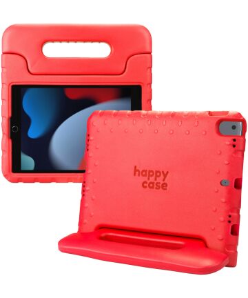 HappyCase iPad 10.2 2019/2020/2021 Kinder Tablethoes Handvat Rood Hoesjes
