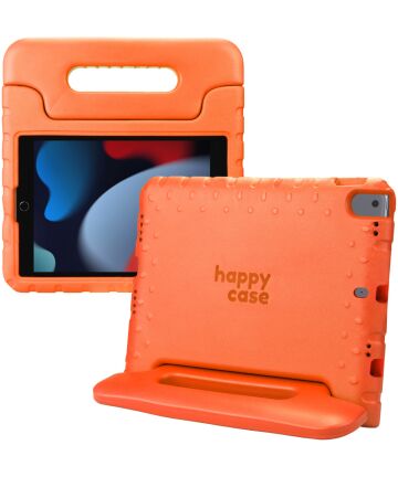HappyCase iPad 10.2 2019/2020/2021 Kinder Tablethoes Handvat Oranje Hoesjes
