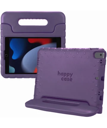 HappyCase iPad 10.2 2019/2020/2021 Kinder Tablethoes Handvat Paars Hoesjes