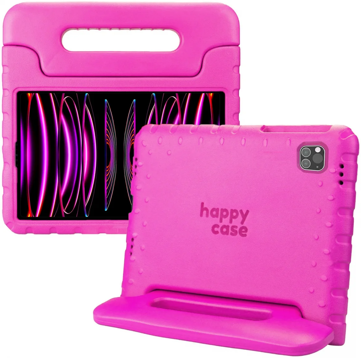 HappyCase Apple iPad Pro 12.9 Kinder Tablethoes met Handvat Roze afbeelding 1