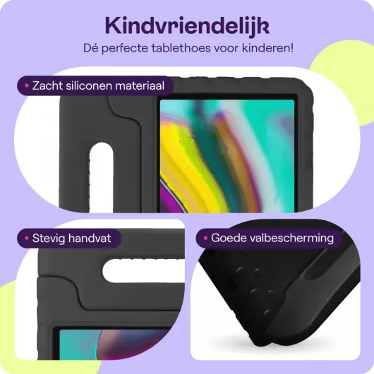 HappyCase Samsung Galaxy Tab S5e Kinder Tablethoes met Handvat Zwart afbeelding 6