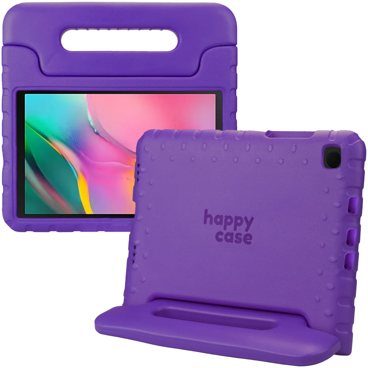 HappyCase Samsung Tab A 10.1 2019 Kinder Tablethoes met Handvat Paars afbeelding 1