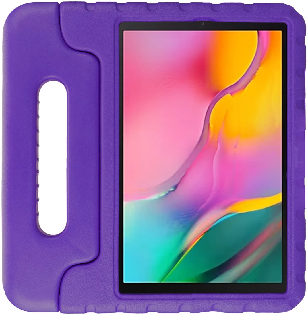 HappyCase Samsung Tab A 10.1 2019 Kinder Tablethoes met Handvat Paars afbeelding 2