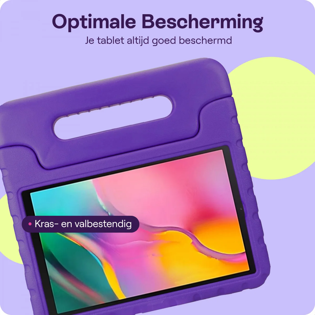 HappyCase Samsung Tab A 10.1 2019 Kinder Tablethoes met Handvat Paars afbeelding 6