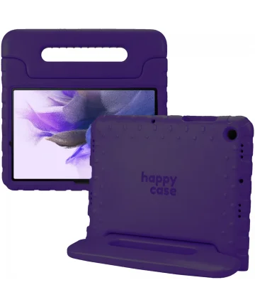 HappyCase Samsung Tab S7 FE/S7 Plus Kinder Tablethoes Handvat Paars Hoesjes