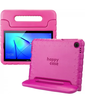 HappyCase Huawei MediaPad T3 (10) Kinder Tablethoes met Handvat Roze Hoesjes