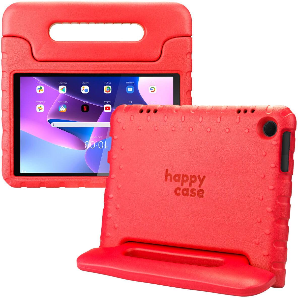HappyCase Lenovo Tab M10 Gen 3 10.1 Kinder Tablethoes Handvat Rood afbeelding 1