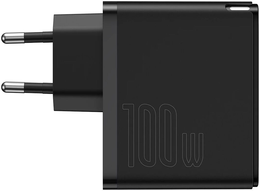 Baseus GaN2 100W Snellader met Fast Charge + 100W USB-C Kabel Zwart afbeelding 2