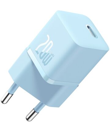 Baseus GaN5 20W Compacte Fast Charger USB-C Blauw Opladers