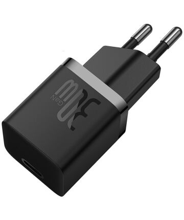 Baseus GaN5 30W Compacte Fast Charger USB-C Zwart Opladers