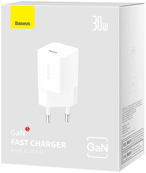 Baseus GaN5 30W Compacte Fast Charger USB-C Wit afbeelding 12