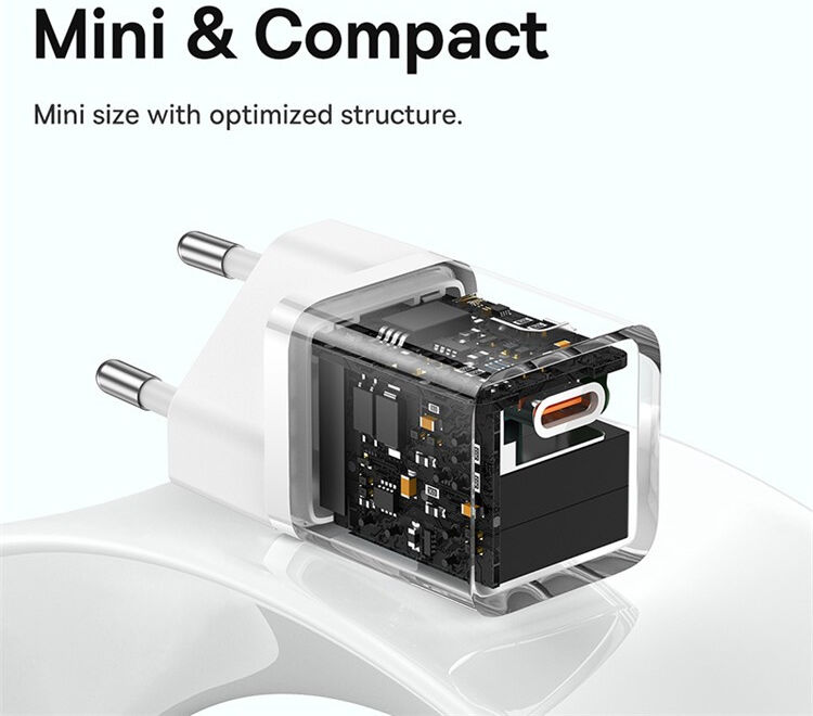 Baseus GaN5 30W Compacte Fast Charger USB-C Wit afbeelding 4