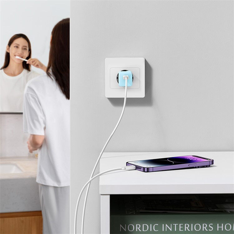 Baseus GaN5 30W Compacte Fast Charger USB-C Blauw afbeelding 9