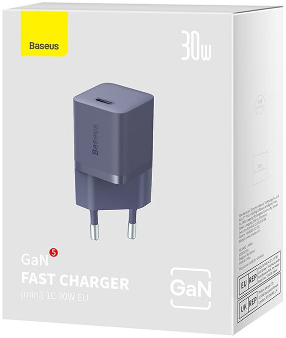 Baseus GaN5 30W Compacte Fast Charger USB-C Paars afbeelding 11