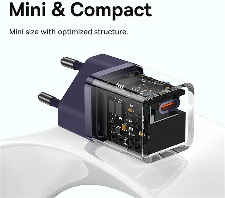 Baseus GaN5 30W Compacte Fast Charger USB-C Paars afbeelding 4