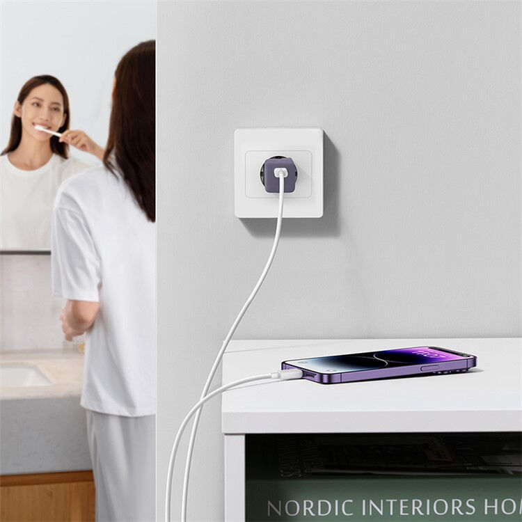 Baseus GaN5 30W Compacte Fast Charger USB-C Paars afbeelding 9