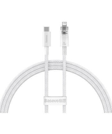 Baseus Explorer USB-C naar Apple Lightning Kabel PD 20W Wit 1 Meter Kabels