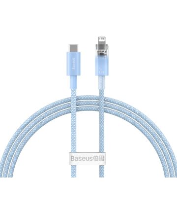 Baseus Explorer USB-C naar Apple Lightning Kabel PD 20W Blauw 1 Meter Kabels