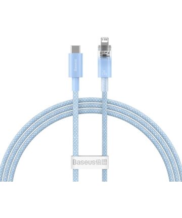 Baseus Explorer USB-C naar Apple Lightning Kabel PD 20W Blauw 2 Meter Kabels