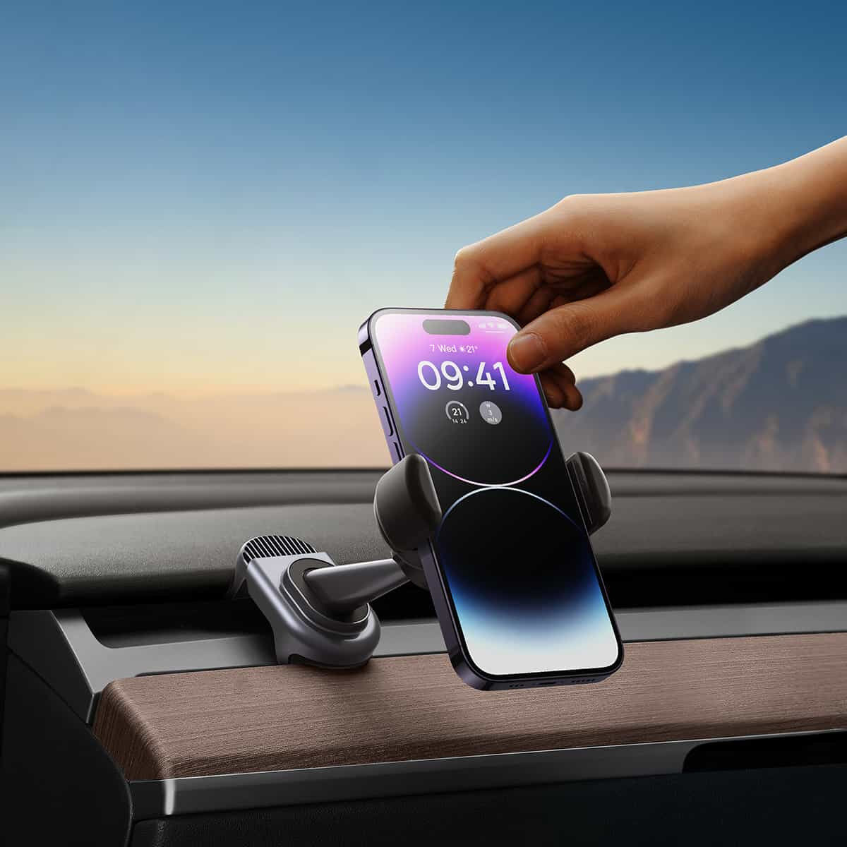 Baseus T-Space Solar Elektrische Telefoon Houder Auto Tesla Model Y/3 afbeelding 10