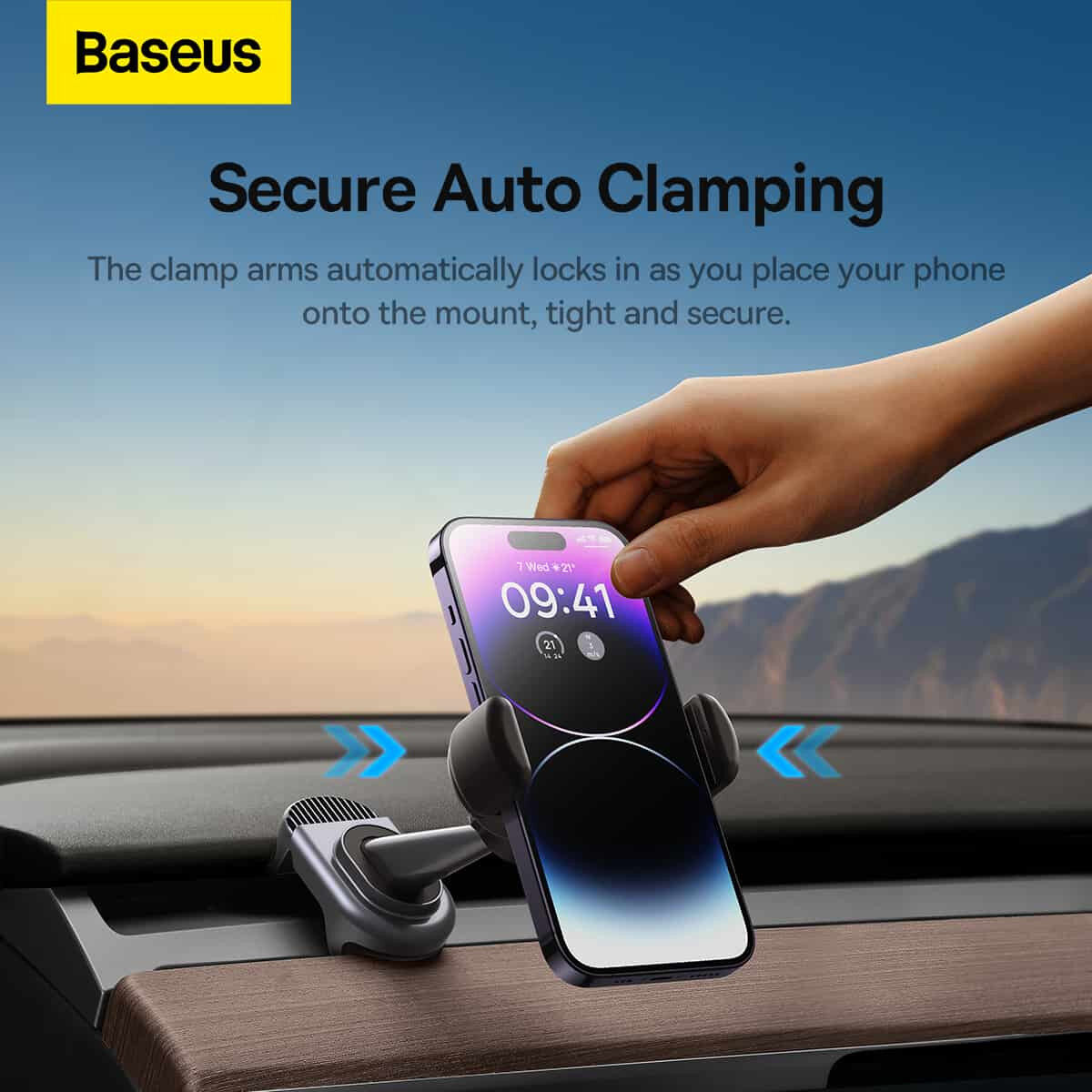Baseus T-Space Solar Elektrische Telefoon Houder Auto Tesla Model Y/3 afbeelding 4
