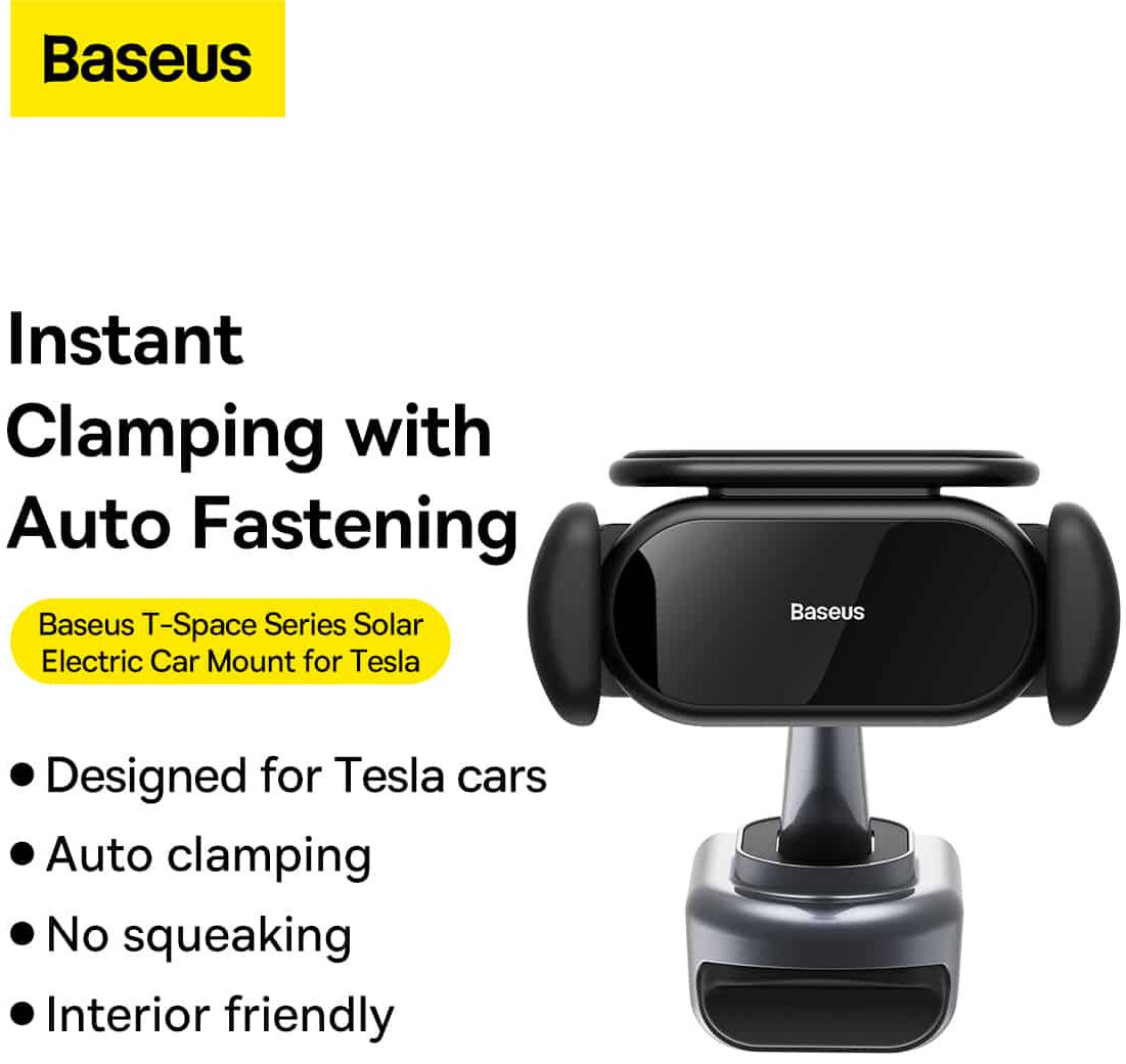 Baseus T-Space Solar Elektrische Telefoon Houder Auto Tesla Model Y/3 afbeelding 8