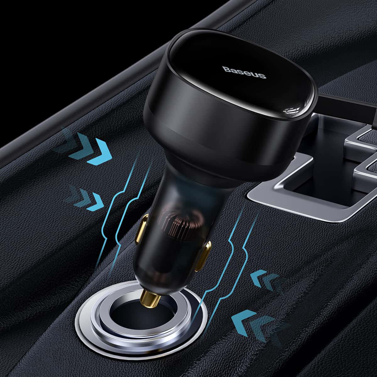 Baseus 33W Fast Charge Autolader met Uitrekbare USB-C Kabel Zwart afbeelding 10