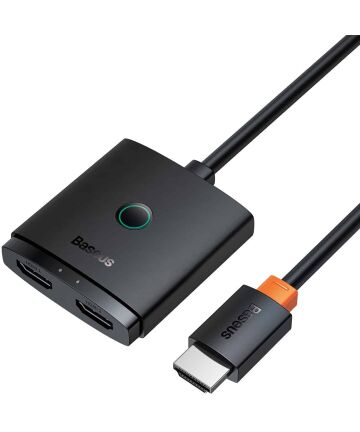 Baseus HDMI Switch 2-in-1 HDMI Splitter Bidirectioneel 4K 60Hz Zwart Kabels