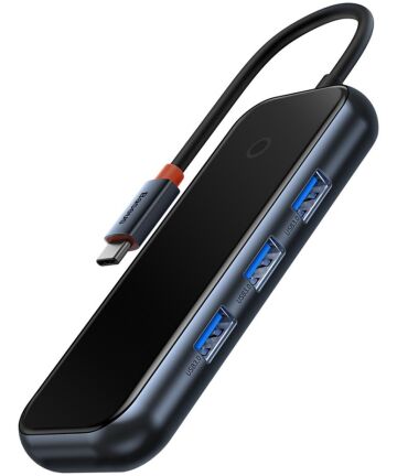 Baseus 100W USB-C naar USB 3.0/USB-C Hub met Power Delivery Grijs Kabels