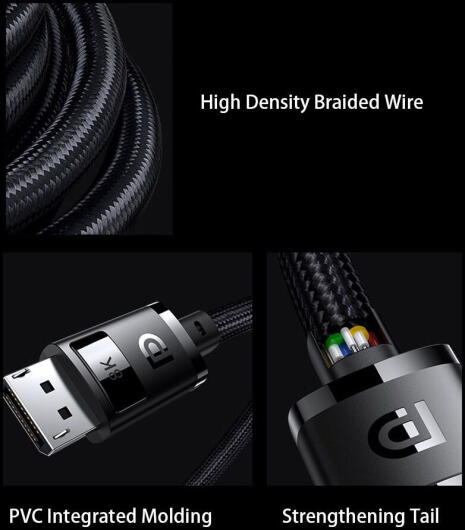 Baseus High Definition DisplayPort 1.4 Videokabel 8K 60Hz 1.5M Zwart afbeelding 6
