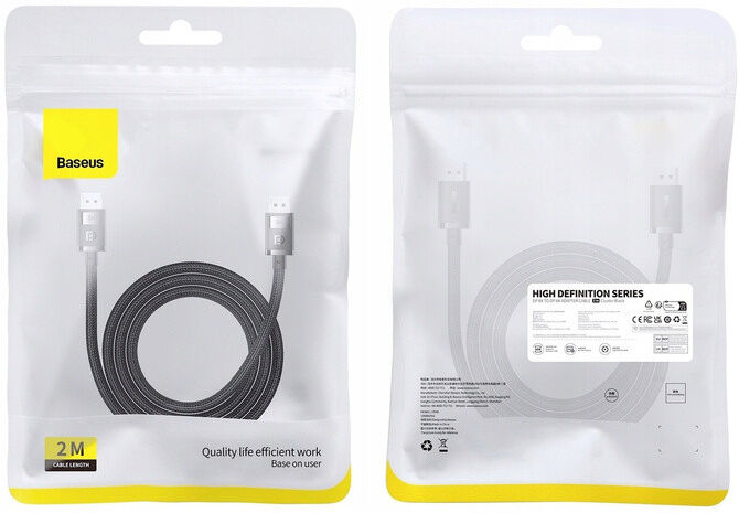 Baseus High Definition DisplayPort 1.4 Videokabel 8K 60Hz 2M Zwart afbeelding 12